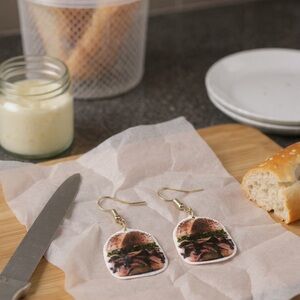 Handmade Roast Beef Sandwich Earrings